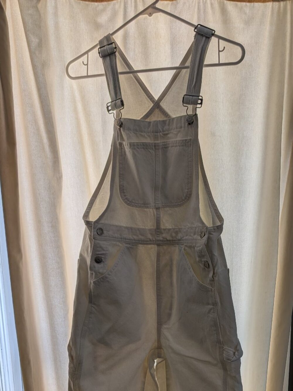 White, Denim, Madewell, Carpenter Overalls, size Small Tall